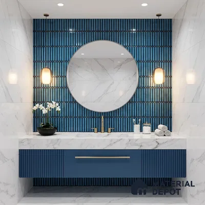 Mosaic Wall Tile TL 03499 Dark Blue Strip 284x295 mm Glossy Finish Porcelain Tile - 8 mm (Sample)