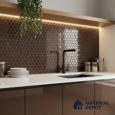 Mosaic Wall Tile TL 03500 Hexagonal 285x315 mm Glossy Finish Porcelain Tile - 8 mm (Sample)