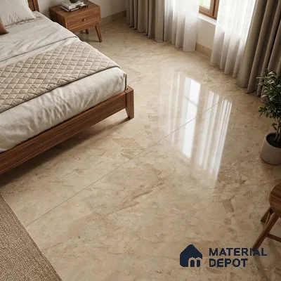 TL 03538 Brown Glossy Finish 6 ft x 4 ft Glazed Vitrified Floor Tile - 9 mm | Adhesive and Spacers Must be Used During Installation