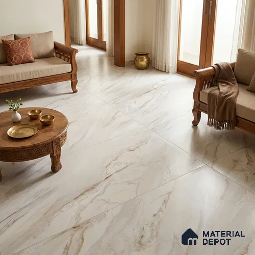 TL 03542 Magnetic Pearl 1800 x1200 mm Matte Finish Endless Glazed Vitrified Floor Tile - 9 mm (Random 3) | Adhesive and Spacers Must be Used During Installation