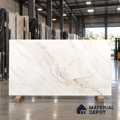 Marble Endless Wall & Floor Tile TL 03544 White 6 ft x 4 ft Matte Finish Vitrified Tile - 9 mm | 3 Random Designs | Suitable For Living Room, Bedroom, Dining Area | Adhesive and Spacers Must be Used During Installation