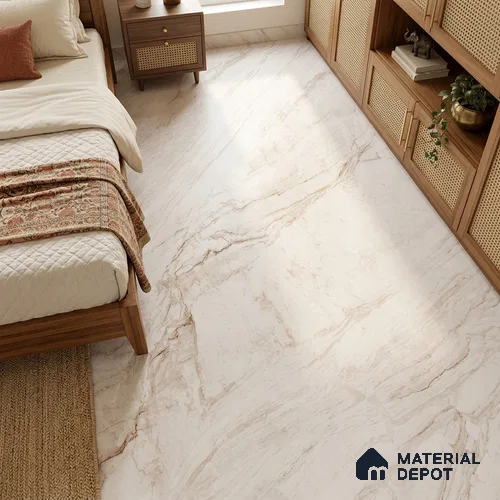 TL 03544 Senso White Pearl 1800 x1200 mm Matte Finish Endless Glazed Vitrified Floor Tile - 9 mm (Random 3) | Adhesive and Spacers Must be Used During Installation