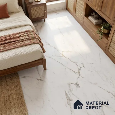 Marble Satvario Wall & Floor Tile TL 03546 Off-White 6 ft x 4 ft Matte Finish Vitrified Tile - 9 mm | 3 Random Designs | Suitable For Living Room, Bedroom, Dining Area | Adhesive and Spacers Must be Used During Installation