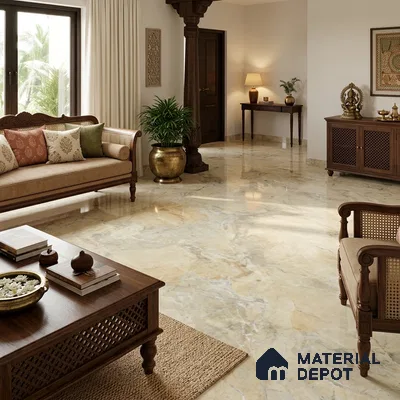 TL 03547 Royal Breccia 1800 x1200 mm Glossy Finish Glazed Vitrified Floor Tile - 9 mm | Adhesive and Spacers Must be Used During Installation