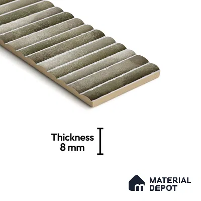 Subway Wall Tile TL 03643 Snaper Kitkat Green Army 12 x 4 inch Ceramic Glossy Finish - 8 mm | 16 Random Design | Suitable for Accent / Feature Walls, Bathroom, Kitchen Wall & Backsplashes