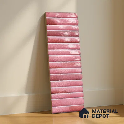 Subway Wall Tile TL 03643 B Snaper Kitkat Rose Dusty 12 x 4 inch Ceramic Glossy Finish - 8 mm | 16 Random Design | Suitable for Accent / Feature Walls, Bathroom, Kitchen Wall & Backsplashes