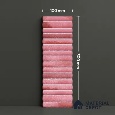 Subway Wall Tile TL 03643 B Snaper Kitkat Rose Dusty 12 x 4 inch Ceramic Glossy Finish - 8 mm | 16 Random Design | Suitable for Accent / Feature Walls, Bathroom, Kitchen Wall & Backsplashes