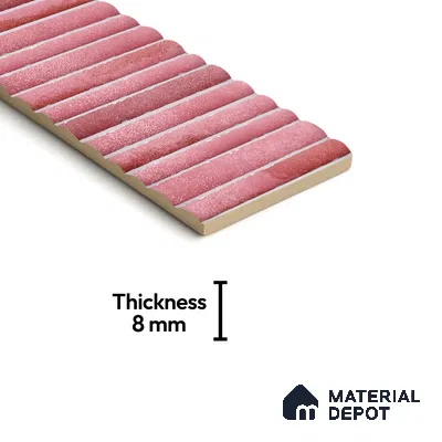 Subway Wall Tile TL 03643 B Snaper Kitkat Rose Dusty 12 x 4 inch Ceramic Glossy Finish - 8 mm | 16 Random Design | Suitable for Accent / Feature Walls, Bathroom, Kitchen Wall & Backsplashes