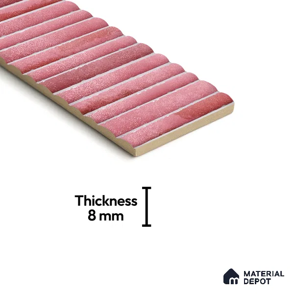 Subway Wall Tile TL 03643 B Snaper Kitkat Rose Dusty 12 x 4 inch Ceramic Glossy Finish - 8 mm | 16 Random Design | Suitable for Accent / Feature Walls, Bathroom, Kitchen Wall & Backsplashes