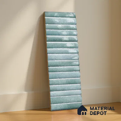 Subway Wall Tile TL 03643 E Snaper Kitkat Aqua Mint 12 x 4 inch Ceramic Glossy Finish - 8 mm | 16 Random Design | Suitable for Accent / Feature Walls, Bathroom, Kitchen Wall & Backsplashes