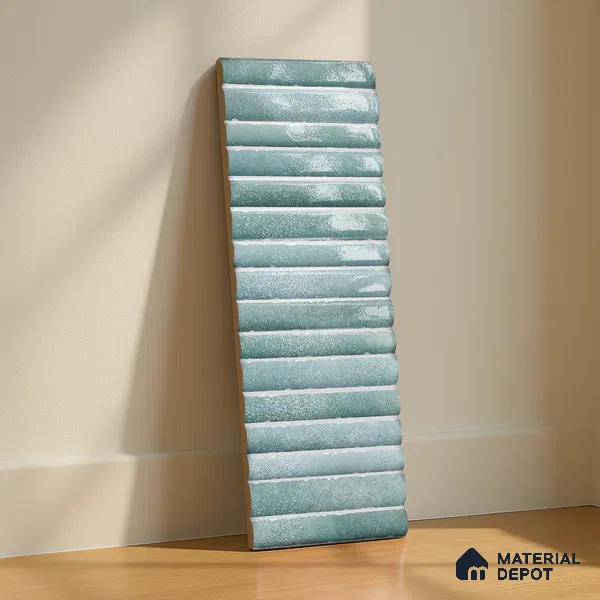 Subway Wall Tile TL 03643 E Snaper Kitkat Aqua Mint 12 x 4 inch Ceramic Glossy Finish - 8 mm | 16 Random Design | Suitable for Accent / Feature Walls, Bathroom, Kitchen Wall & Backsplashes