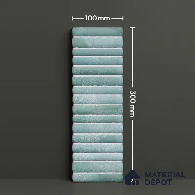 Subway Wall Tile TL 03643 E Snaper Kitkat Aqua Mint 12 x 4 inch Ceramic Glossy Finish - 8 mm | 16 Random Design | Suitable for Accent / Feature Walls, Bathroom, Kitchen Wall & Backsplashes