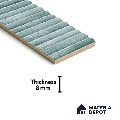 Subway Wall Tile TL 03643 E Snaper Kitkat Aqua Mint 12 x 4 inch Ceramic Glossy Finish - 8 mm | 16 Random Design | Suitable for Accent / Feature Walls, Bathroom, Kitchen Wall & Backsplashes