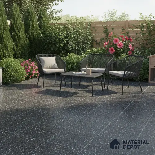 TL 03698 Terazzo Grey 400x400 mm Matte Finish Vitrified Parking Floor Tile - 12 mm | Pattern Alignment May Vary | 2-3 mm Spacer is Mandatory