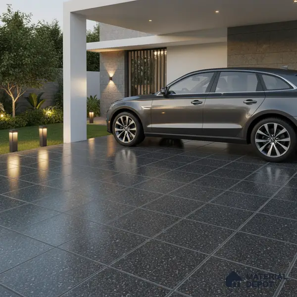 TL 03698 Terazzo Grey 400x400 mm Matte Finish Vitrified Parking Floor Tile - 12 mm | Pattern Alignment May Vary | 2-3 mm Spacer is Mandatory