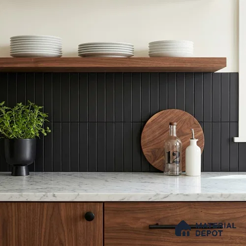 TL 03727 H Negro 300x75 mm Matte Finish Ceramic Wall  Subway Tile - 10 mm