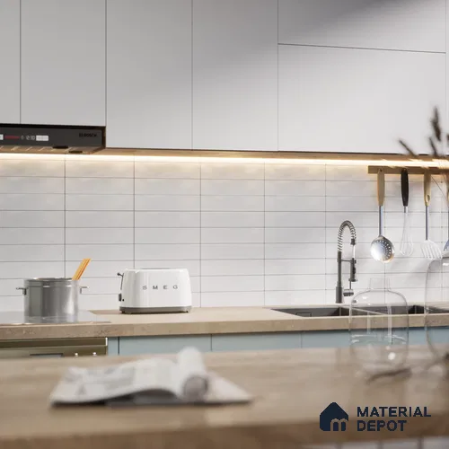 TL 03727 K Snow 300x75 mm Matte Finish Ceramic Wall  Subway Tile - 10 mm