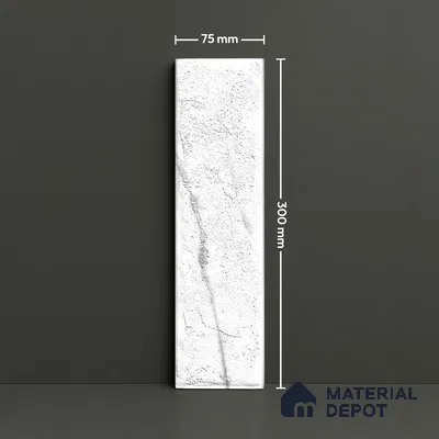 TL 03727 L Statuario 300x75 mm Matte Finish Ceramic Wall  Subway Tile - 10 mm