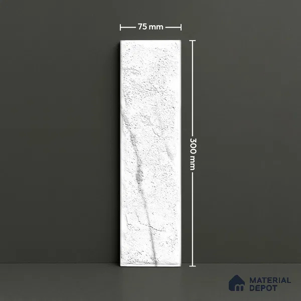 TL 03727 L Statuario 300x75 mm Matte Finish Ceramic Wall  Subway Tile - 10 mm