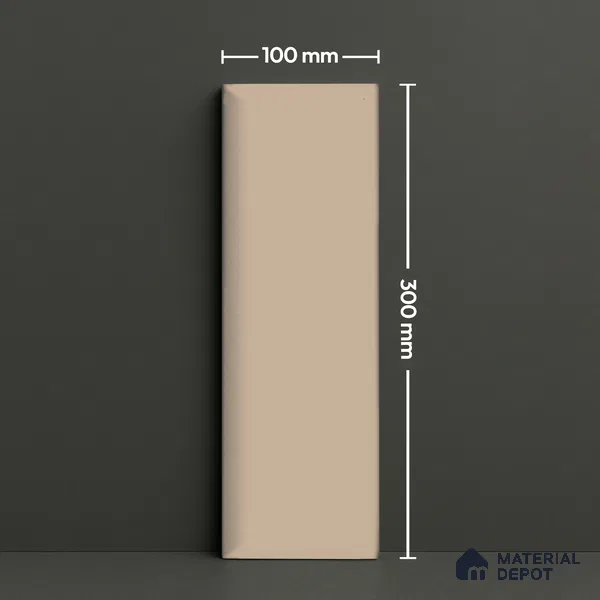 TL 03756 Light Khakhi Plain 300x100 mm Glossy Finish Ceramic Wall Subway Tile - 8 mm