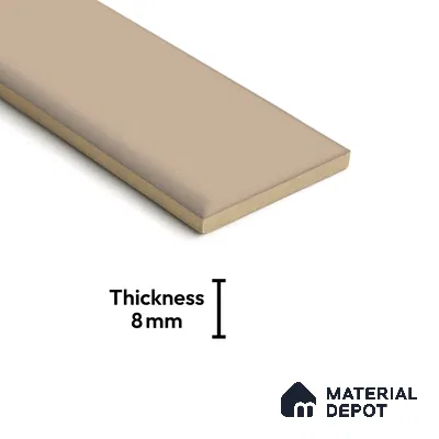 TL 03756 Light Khakhi Plain 300x100 mm Glossy Finish Ceramic Wall  Subway Tile - 8 mm