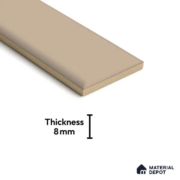 TL 03756 Light Khakhi Plain 300x100 mm Glossy Finish Ceramic Wall Subway Tile - 8 mm