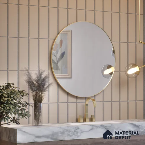 TL 03756 Light Khakhi Plain 300x100 mm Glossy Finish Ceramic Wall  Subway Tile - 8 mm
