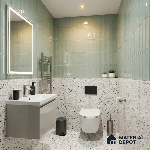 TL 03802 Aqua 300x75 mm Glossy Finish Ceramic Wall Subway Tile - 10 mm