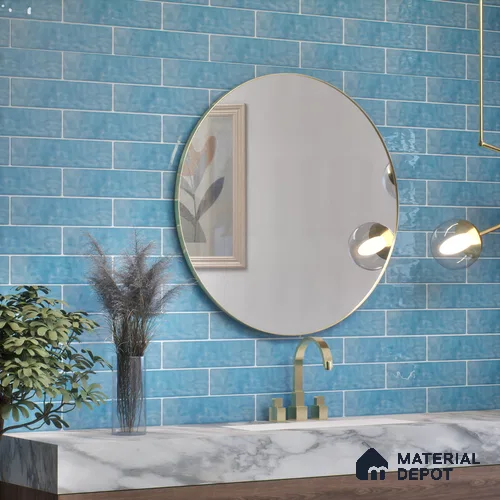 TL 03802 B Blue 300x75 mm Glossy Finish Ceramic Wall  Subway Tile - 10 mm