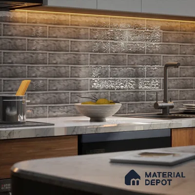 TL 03802 C Charcoal 300x75 mm Glossy Finish Ceramic Wall  Subway Tile - 10 mm