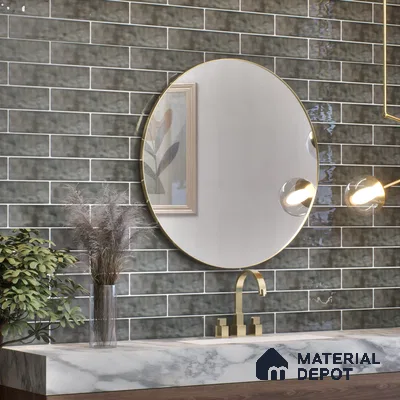 TL 03802 C Charcoal 300x75 mm Glossy Finish Ceramic Wall  Subway Tile - 10 mm