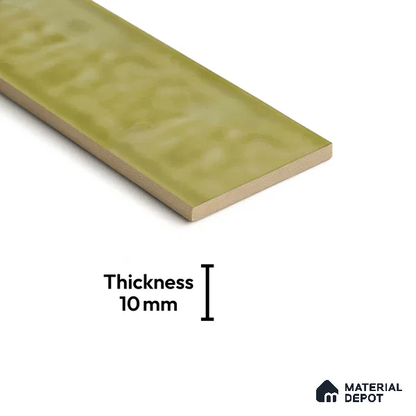 TL 03802 E Olive 300x75 mm Glossy Finish Ceramic Wall Subway Tile - 10 mm