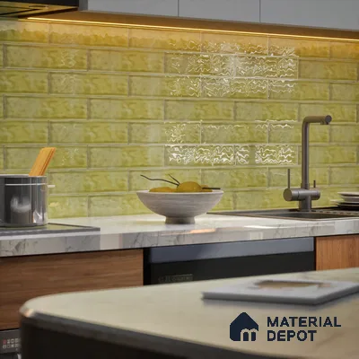 TL 03802 E Olive 300x75 mm Glossy Finish Ceramic Wall  Subway Tile - 10 mm