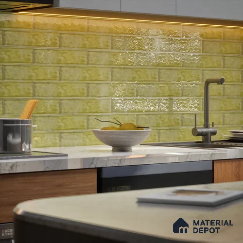 TL 03802 E Olive 300x75 mm Glossy Finish Ceramic Wall Subway Tile - 10 mm
