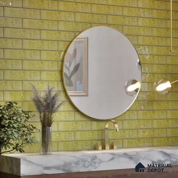 TL 03802 E Olive 300x75 mm Glossy Finish Ceramic Wall Subway Tile - 10 mm