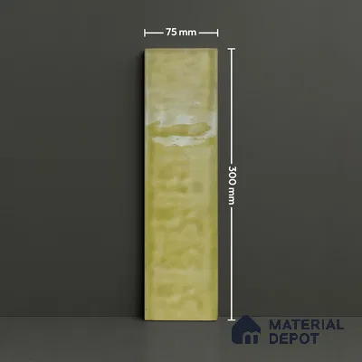 TL 03802 E Olive 300x75 mm Glossy Finish Ceramic Wall  Subway Tile - 10 mm