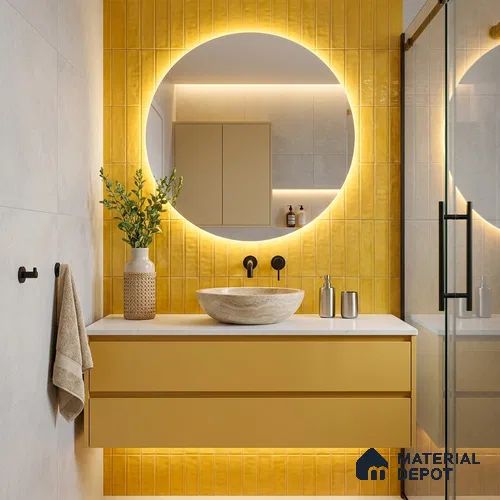 TL 03802 H Yellow 300x75 mm Glossy Finish Ceramic Wall  Subway Tile - 10 mm