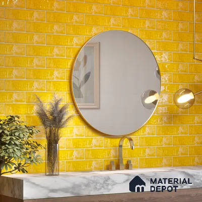 TL 03802 H Yellow 300x75 mm Glossy Finish Ceramic Wall  Subway Tile - 10 mm
