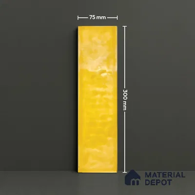 TL 03802 H Yellow 300x75 mm Glossy Finish Ceramic Wall  Subway Tile - 10 mm