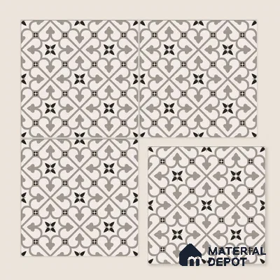Moroccan Floor & Wall Tile TL 04207 Polares Blanco 1 ft x 1 ft Sugar Matte Finish Vitrified Tile - 9 mm | Suitable For Bathroom, Kitchen, Balcony | Please Expect a Slight Variation of Pattern
