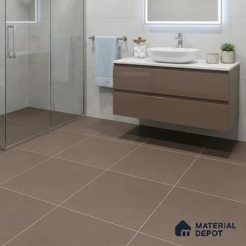 Terrazzo Floor Tile TL 04212 Cocoa Matte Finish 600x600 mm Full Body Vitrified Tile - 15 mm