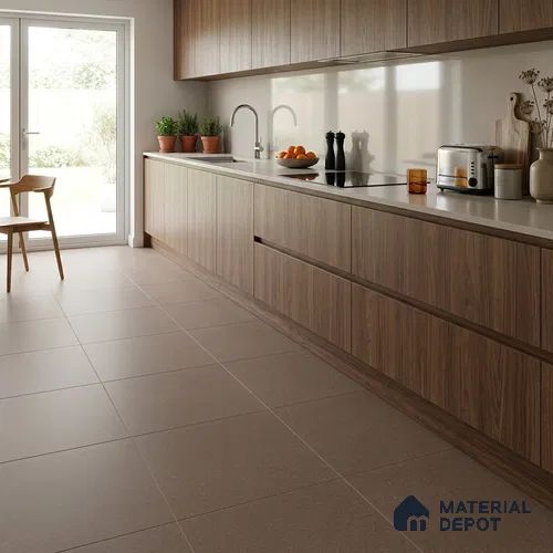 Terrazzo Floor Tile TL 04212 Cocoa Matte Finish 600x600 mm Full Body Vitrified Tile - 15 mm
