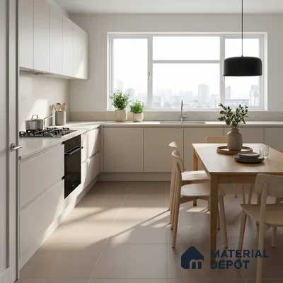Terrazzo Floor Tile TL 04213 Timber Matte Finish 600x600 mm Full Body Vitrified Tile - 15 mm