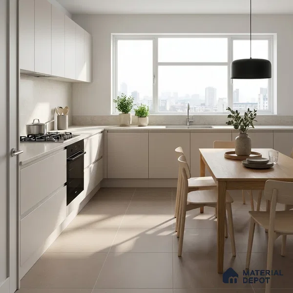 Terrazzo Floor Tile TL 04213 Timber Matte Finish 600x600 mm Full Body Vitrified Tile - 15 mm