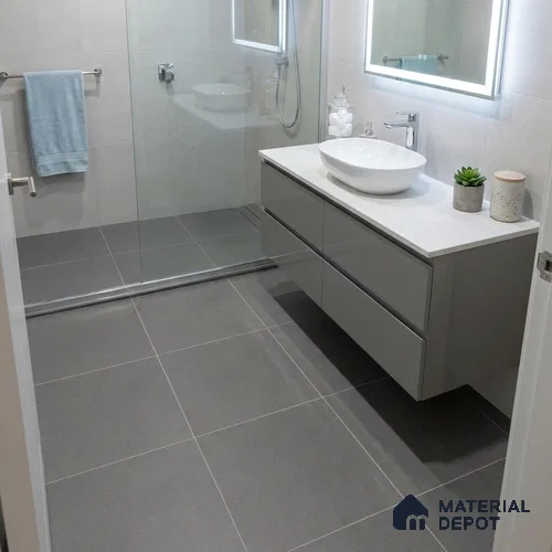 Terrazzo Floor Tile TL 04216 Metal Matte Finish 600x600 mm Full Body Vitrified Tile - 15 mm