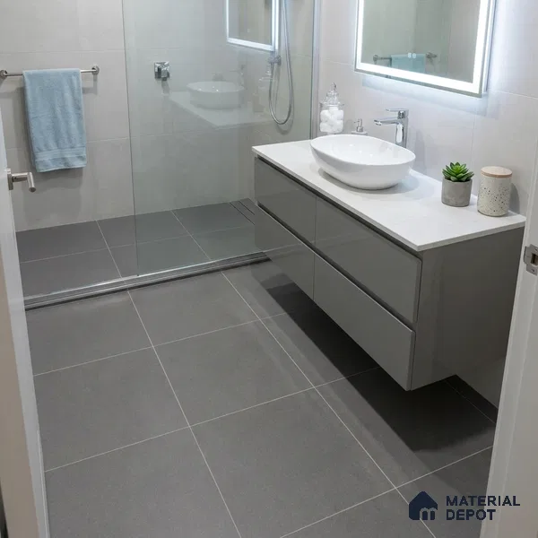 Terrazzo Floor Tile TL 04216 Metal Matte Finish 600x600 mm Full Body Vitrified Tile - 15 mm