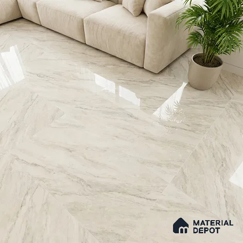 TL 04230 D Super White Crystal Finish 1200x600 mm Full Body Vitrified Wall & Floor Tile - 9 mm