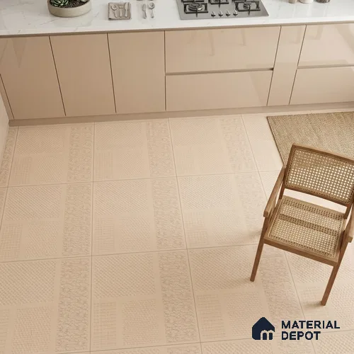 TL 04231 Linen Punch Matte Finish 600x600 mm Full Body Vitrified Wall & Floor Tile - 9 mm (Random 4)