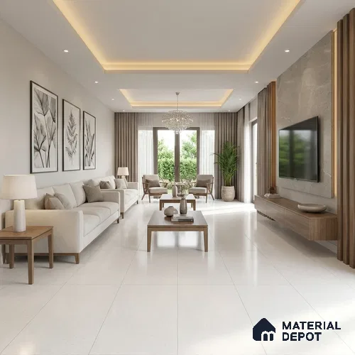 Terrazzo Wall & Floor Tile TL 04237 Star White Matte Finish 1200x600 mm Full Body Vitrified Tile - 9 mm