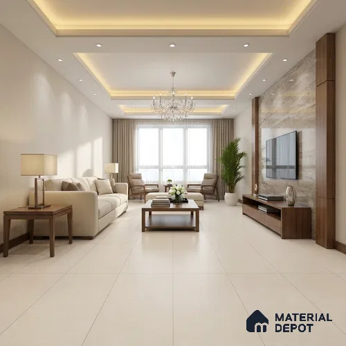 Terrazzo Wall & Floor Tile TL 04238 Pearl Matte Finish 1200x600 mm Full Body Vitrified Tile - 9 mm